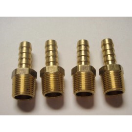 LNS FUEL LINE TANK BRASS HOSE BARB 38-32013 3/8" HOSE 3/8" PIPE 4 PAC BOAT HARDWARE