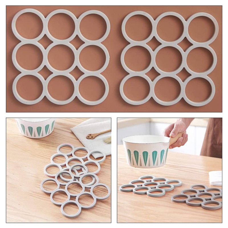 2 Pcs Trivet Heat Resistant Mat Non Slip Durable Flexible