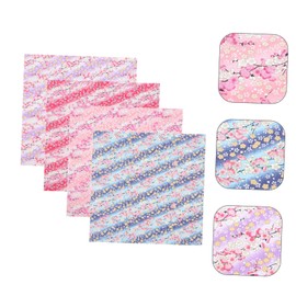 Hohopeti 4 Sheets DIY Quilting Fabric Bundle Vintage Print Patchwork Cloth for Sewing for Home Decor Bags Cushions Doll Outfits Crafting Projects