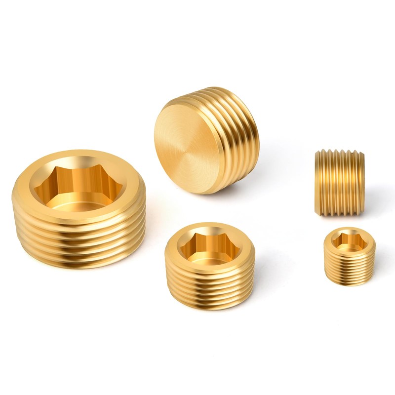 GASHER 25 Pcs Brass Pipe Fitting,1/8" 1/4" 3/8" 1/2" 3/4"