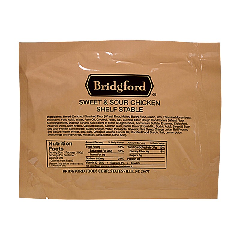 Bridgford Sweet and Sour Chicken - Shelf-Stable Survival Food Storage