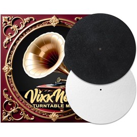 VixxNoxx 2pcs 12 Inch Vinyl Record Player Felt Mats – Anti-Static Turntable Slipmat, Shock Absorbing and Protective Pad for LP Phonograph Turntables, Improves Audio Performance