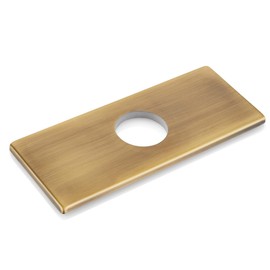 gotonovo 6 inch Rectangle Deck Mount Faucet Plate,Faucet Hole Cover Escutcheon Plate for Kitchen or Bathroom Sink 1 Hole or 3 Hole 4 Inch Centerset Antique Brass
