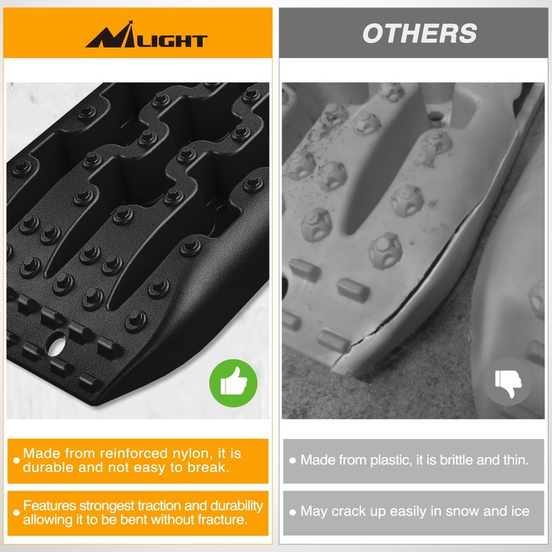 Nilight Recovery Off-road Traction Boards Emergency Tire Ladder Mats For