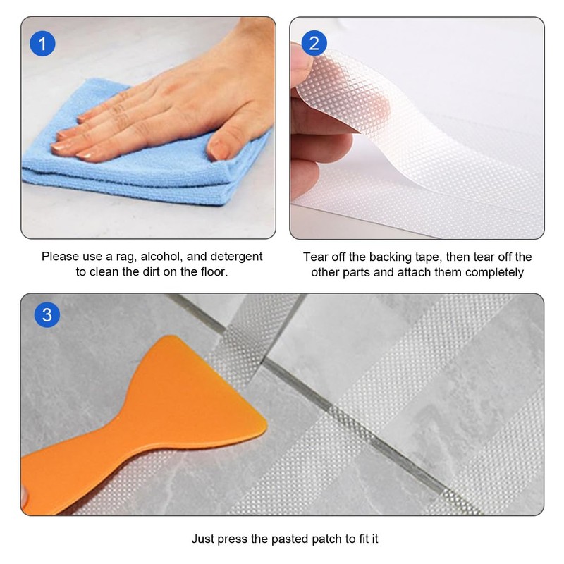 SIRLOMU Pack of 24 Non-Slip Bath Stickers (Clear)