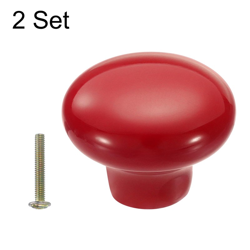 sourcing map 2 Packs Ceramic Drawer Knobs, Round Dresser Pulls,