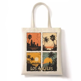 TeenFighter Aesthetic Canvas Tote Bag with Inner Pocket for Women - Durable Cotton Thick Totes for Shopping, Gym, Travel