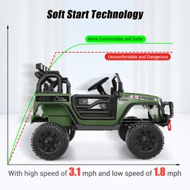 Hikole 12V Electric Car for Kids to Drive, Battery Car for Kid, Kids' Electric Vehicles, Powered Wheels with Remote, Bluetooth Music Dual Steering Shock Led Lights Safety Belt for Boy Girl 1 Seater