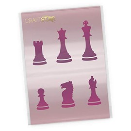 CraftStar Chess Pieces Stencil Set - Craft/Airbrush Template