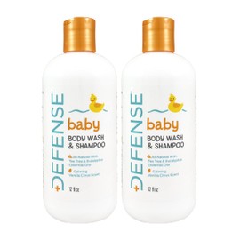 Defense Soap Baby Body Wash Moisturizer & Shampoo with Citrus, Tea Tree, Eucalyptus, Jojoba, Aloe Vera, Olive & Coconut Oils (Pack of 2)