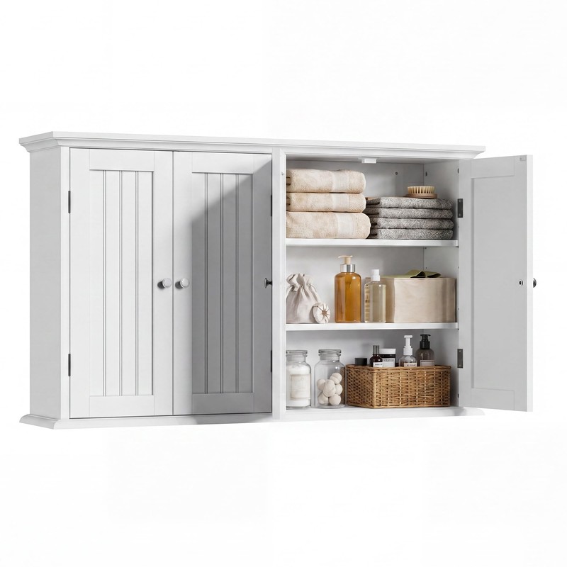 Laundry Cabinet with 4 Doors and Adjustable Shelves