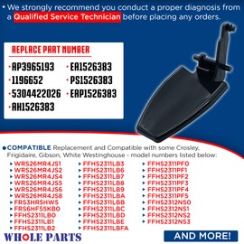 Whole Parts 241682003 Refrigerator Water Dispenser Lever (Black) - Replacement & Compatible With Some Frigidaire, Crosley, Westinghouse, & Kenmore Refrigerators - Non-OEM Appliance Parts & Accessories