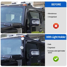 Car Windshield Light Mount Bracket Compatible with Hummer H2 2003-2009, A Pillar LED Spotlight Work Light Base Mounting Bracket Holder LED Pods Light Bracket, 2PCS