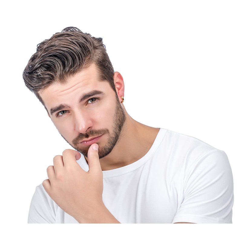 Jstyle Stainless Steel Mens Womens Clip On Earrings Hoop Huggie