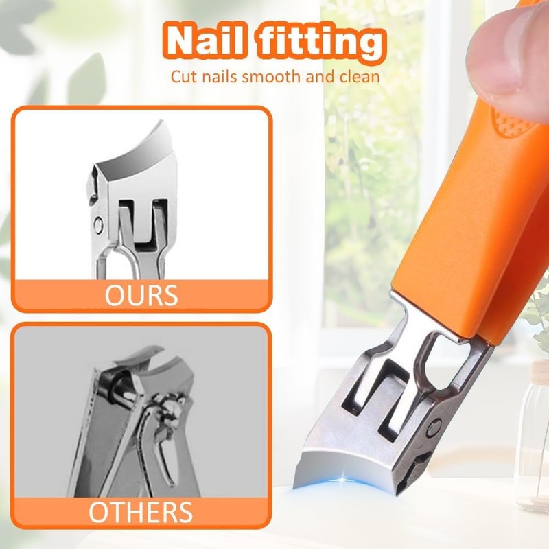 Pack of 2 Curved Nail Clippers, Angled Nail Clippers, Nail