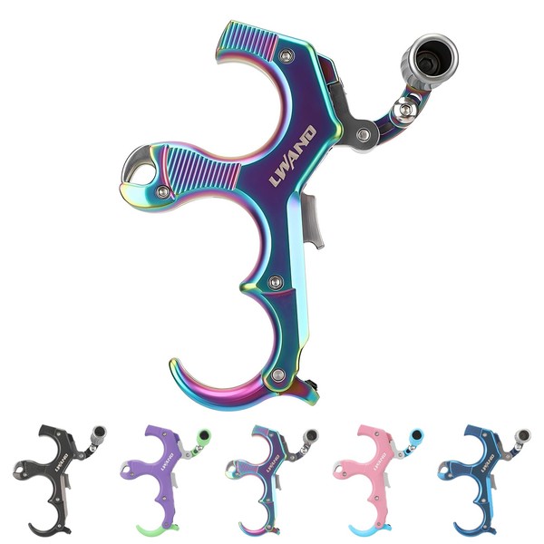 POEARCUS Compound Bow Thumb Bow Release, 3&4 Finger Adjustable Aid