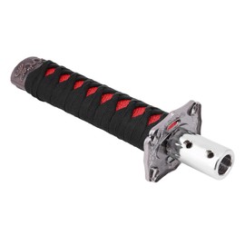 Car Gear Stick Knob Shift Lever 4 with Adapters Black Red Retro Design Ergonomic Handle Universal Japanese Sword Non-Slip Handle Comfortable Logging