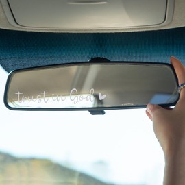 Wuyaoyao 2PCS Trust in God Car Rearview Mirror Stickers, Christian Decals, Auto Window Sticker for Women, Cute Auto Decal, Rear View Mirror Sticker Decoration, Car Accessories (Silver)