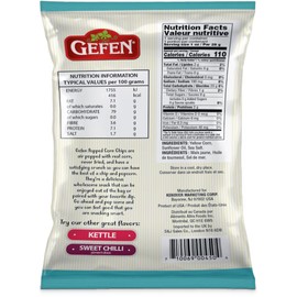 Gefen Popped Corn Chips with Sea Salt, 1oz (8 Pack) | Gluten Free | Healthy Snacking | Nothing Artificial | Snack Bag