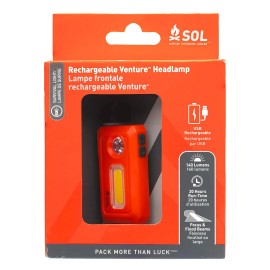 SOL Venture Rechargeable Headlamp: 5 to 140 lumens (Orange)