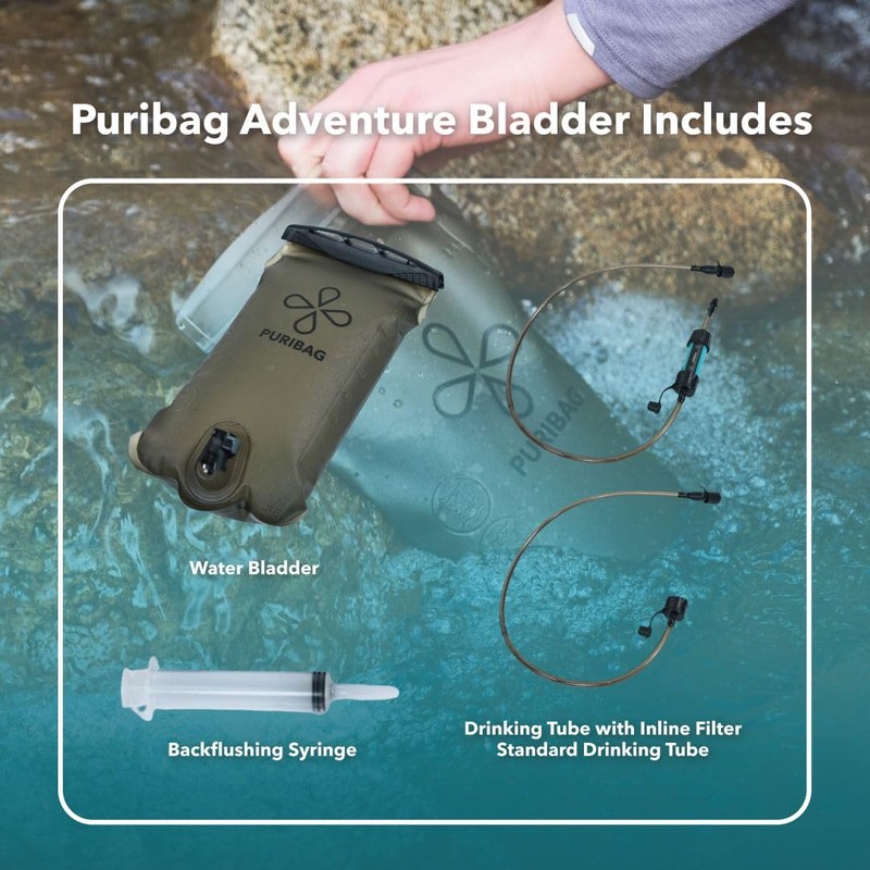 Puribag Adventure Bladder: 2 Litre Hydration Bladder with Filter -