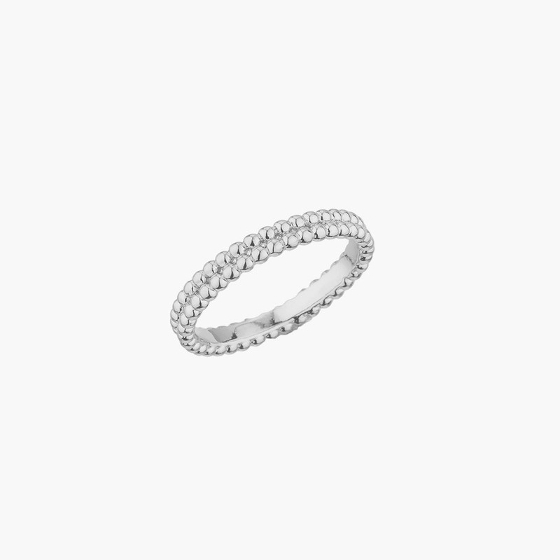 Gold&Dear 14KGP Bubble Layered Slim Ring White Gold L (No.