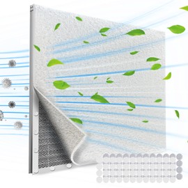 Demiwise 25x60 Inch DIY Cut to Size Material for AC/HVAC Furnace Filter and air Vents Filter, for Increasing The MERV Index（48PCs Adhesive Hook） White