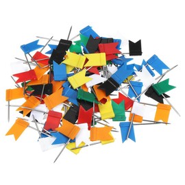 HAIKING Map Tacks, 100 PCS Map Flag Push Pins for Pinboards, Art Projects (1.7 x 3.6cm/0.67 x 1.41in)