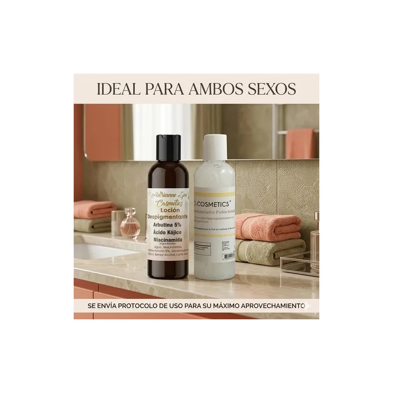 Kit Despigmentante Facial: Loción Arbutina + Dermolimpiador