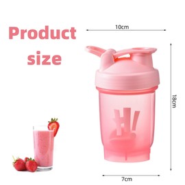 Petsmart tech Petsmart tech Protein Shaker Bottle 500ml with Mixing Ball, BPA- and DEHP- free, Leakproof Flip On Lid, Odourless, Temperature Safe, Dishwasher SafePink