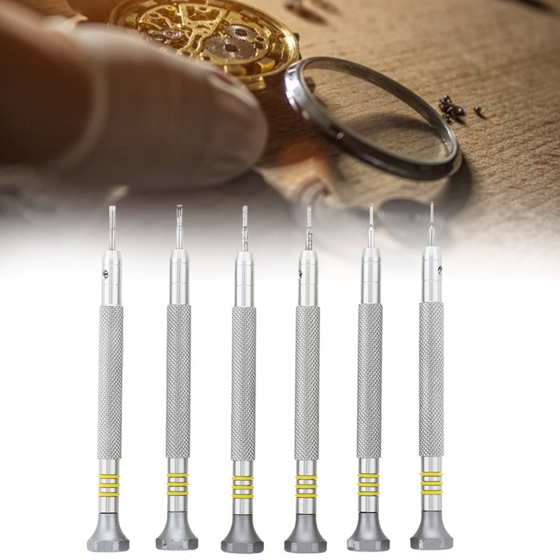 6 Pcs Watch Repairing Tool Slotted Screwdriver for Watchmaker 0.8/1.0/1.2/1.4/1.6/1.8mm