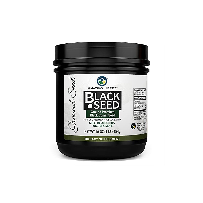 Amazing Herbs Premium Ground Black Cumin Seeds - Finely Ground
