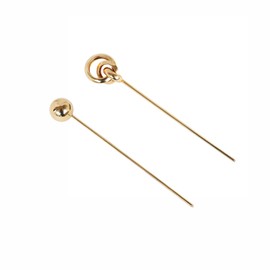 EZ PEACH Hair Claw Pearl Stick, Hair Stick, Hair Stick, Simple Hair Accessory, Yukata, Yukata, Set of 2 (Gold-A)