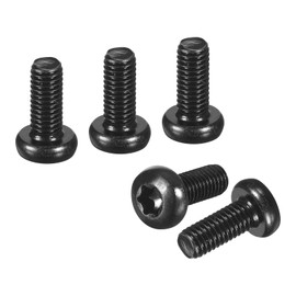 DTGN M4x12mm Pan Head Torx Security Screw - 100Pack - Good for Machinery - Carbon Steel Button Head Torx Bolt Star Drive Security Fasteners - Black