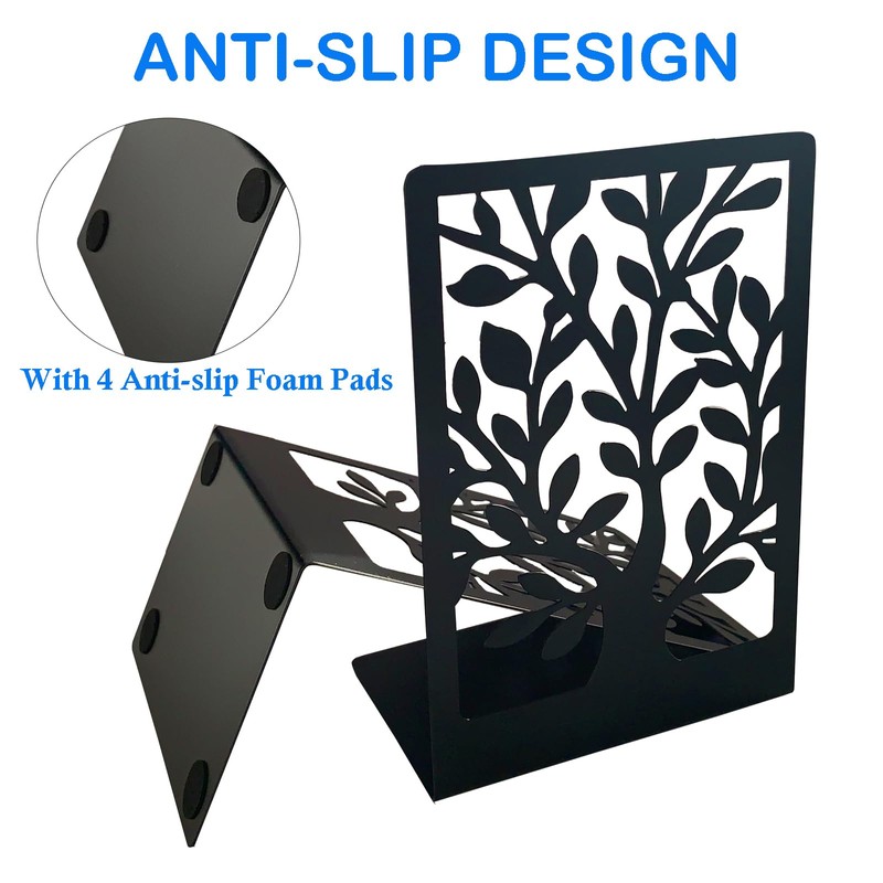 ZACHMEST Bookends, 3 Pair Book Ends for Shelves, Tree Book