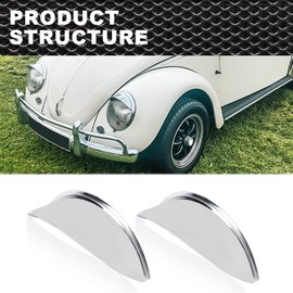 CNNELL Headlight Headlamp Visors Pair 7" Heavy Duty Chrome Shields Trim Caps Custom Car Head lamps