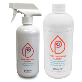 PUREFY Baby Everything Cleaner (16oz + Concentrate Makes 80oz) Hypoallergenic. Hypochlorous Technology. No Residue. Unscented. No Rinse. Baby Safe cleaner for Toys, Pacifier, High Chair, and Nursery. Fine Spray for Everywhere Everything.