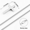 Silver Cross Necklace for Men，Mens Cross Necklaces with 2.5mm Stainless