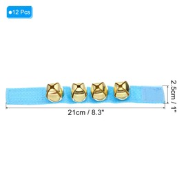 PATIKIL 12pcs Wrist Bells, Jingle Bells Ankle Bells Wrist Bells Bracelet Percussion Instruments Musical Rhythm Band with 4 Golden Bells for Party Christmas, Blue