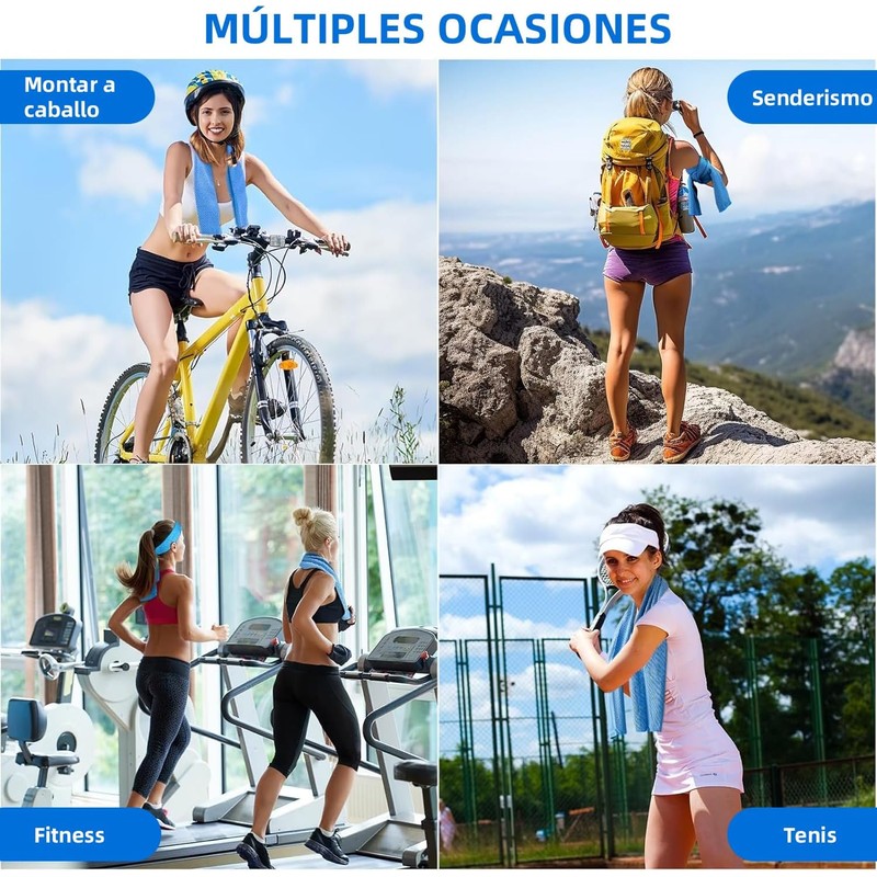 10 Pzs Toallas de Microfibra 90x30 cm para Gym y