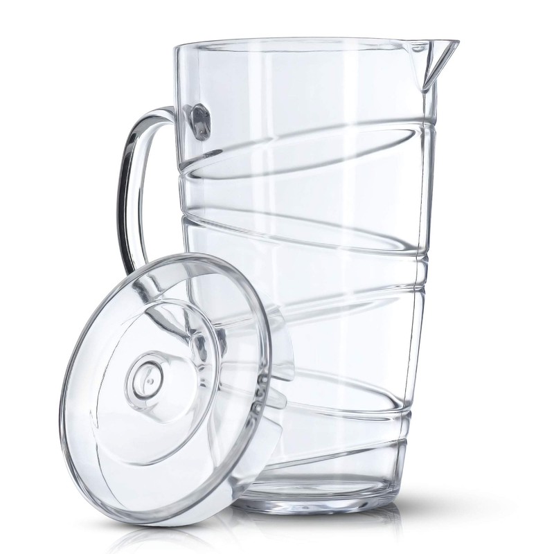 LIVIVO Swirl Design 2L Plastic Pitcher Jug with Lid and