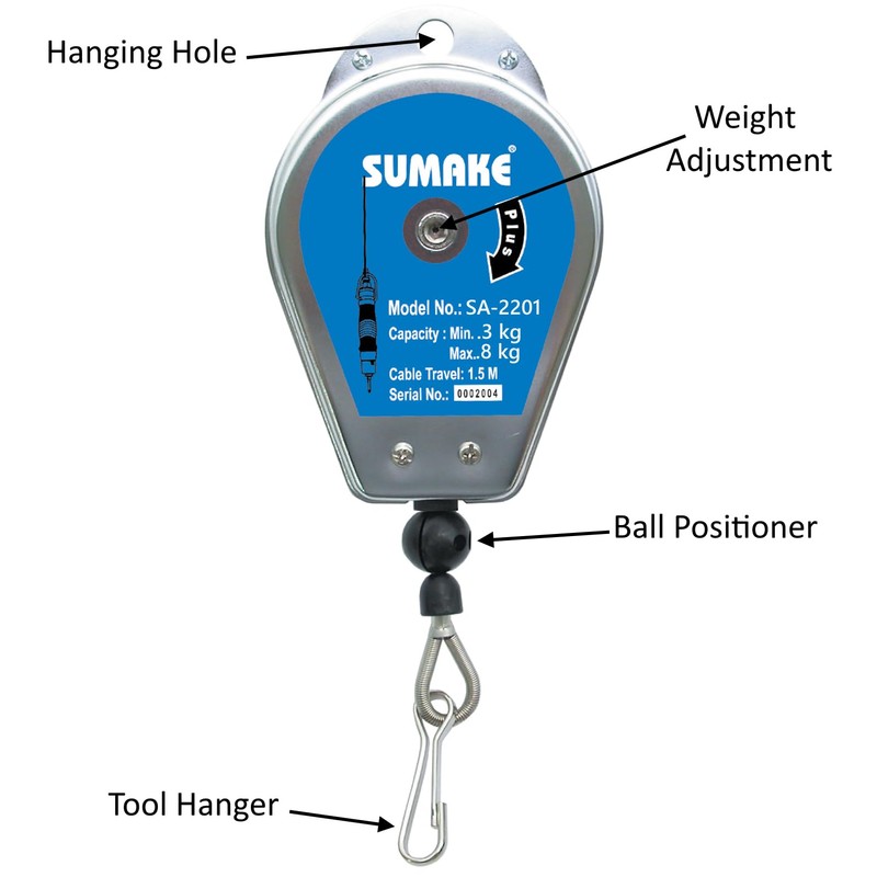 Spring Tool Balancer Retractor (.6-1.8lb), (Sumake SA-2201)