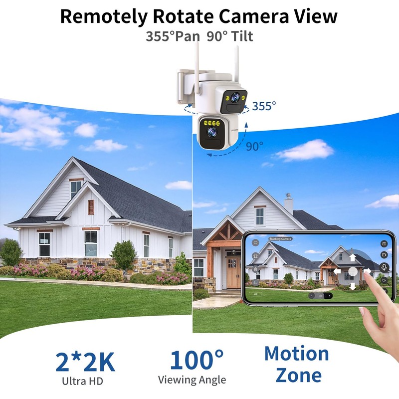 Luovisee Solar Security Cameras Outdoor Wireless,2.4G/5G WiFi Cameras for Home