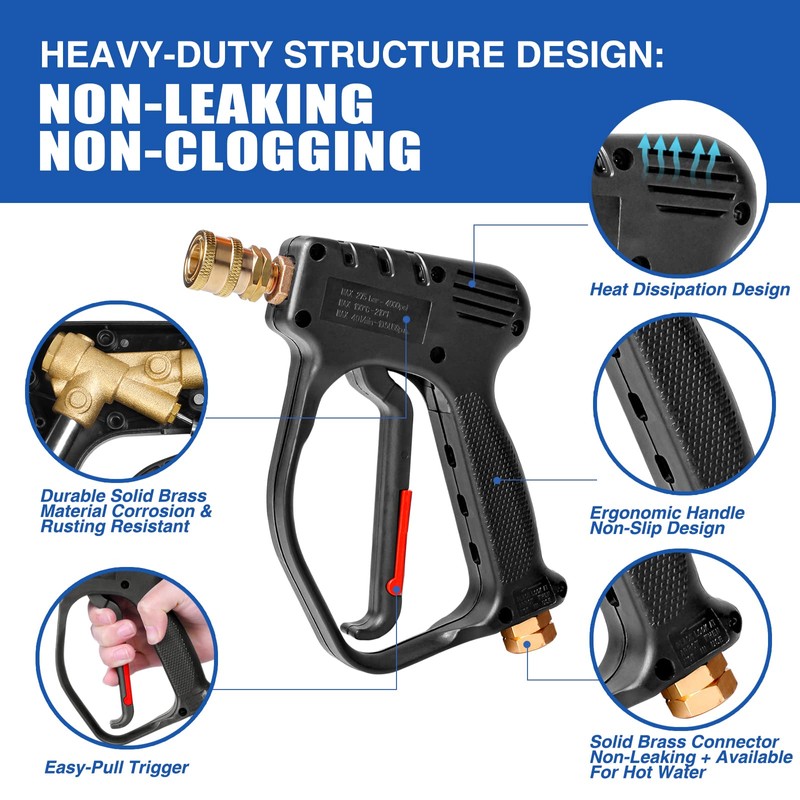 MEKOH Short Pressure Washer Gun, 4000 PSI High Power Washer