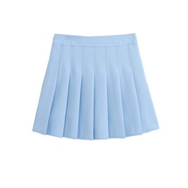 ZHANCHTONG Minifalda plisada de cintura alta para mujer, Azul/claro, XL