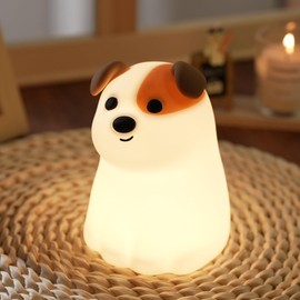 Myratts Led Cute Puppy Night Light, 7 Colors Dimmable Bedside Lamp, Touch Control Night Lamp with Timer for Kids Adults, Used for Camping Party Room Decor(Puppy)