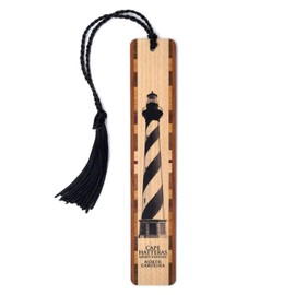 Cape Hatteras Lighthouse Handmade Wooden Bookmark with Tassel - Made in USA