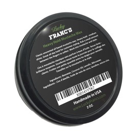 Lucky Franc's Unscented Mustache Wax for Men. Strong Frim Hold Stache Wax For Men's Grooming. All Natural Scent Free Formula With Beeswax And Coconut Oil. USA Made Mustache Styling Wax 2 Ounces