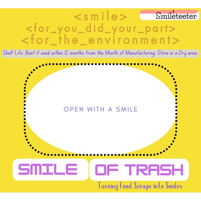 Smile of Trash Compostable Kitchen Food Scraps Bag (Pack of