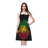 WONDERTIFY Rasta Lion Apron,Rasta Theme with Lion Head On Black